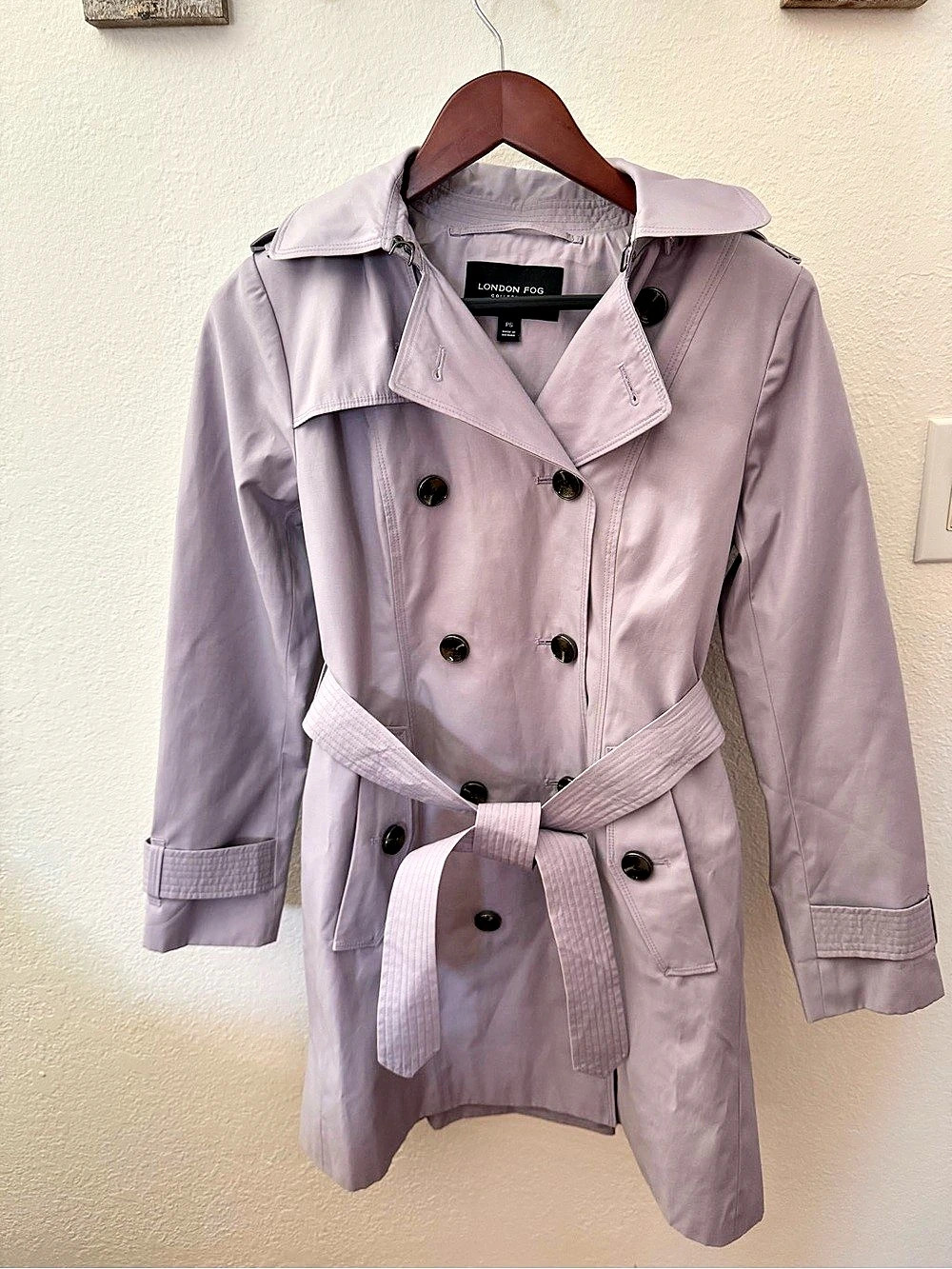 London Fog Women's Trench Coat in Lavender Size PS